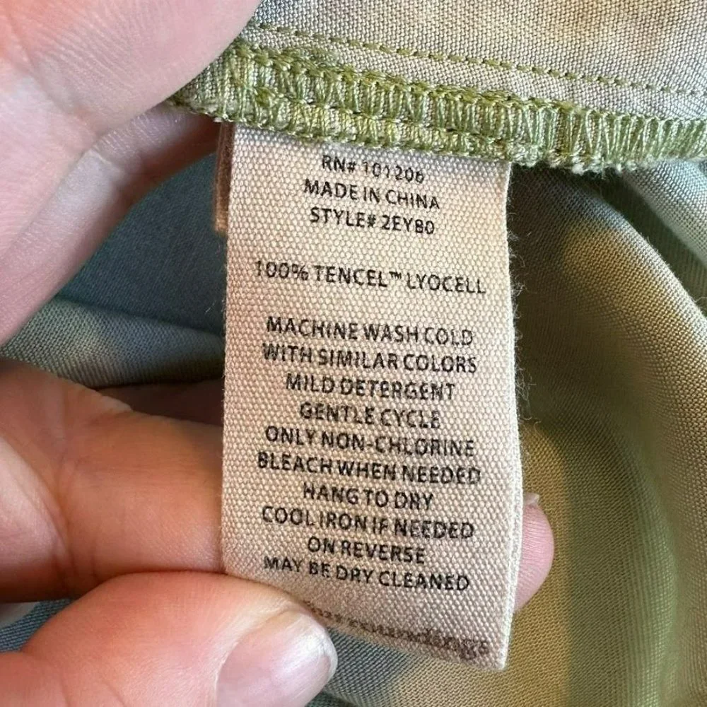 Soft Surroundings Sage Green‎ Tie Hem Tencel Jacket Womens L